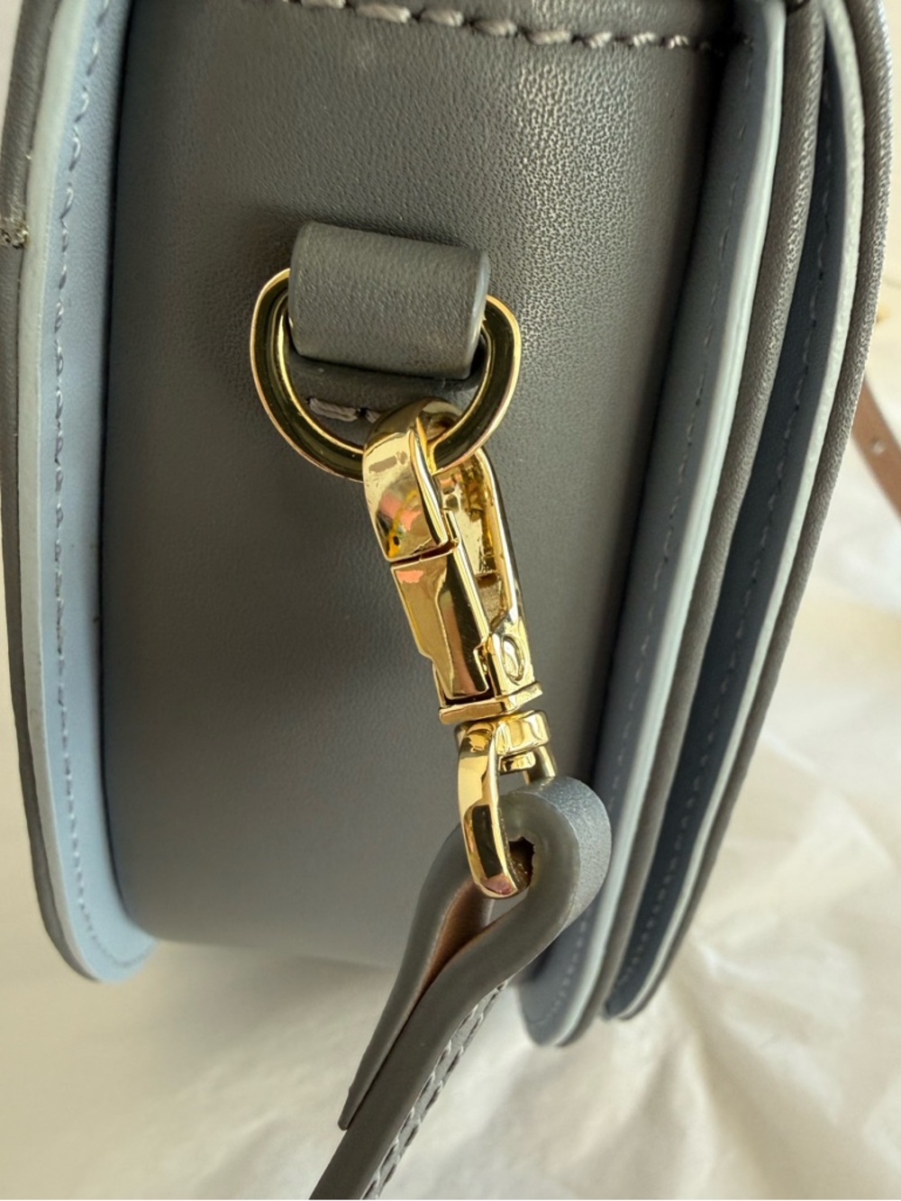 Ted Baker London Sonja Leather Crossbody Bag Dark Grey Adjustable Leather Strap - Picture 6 of 16